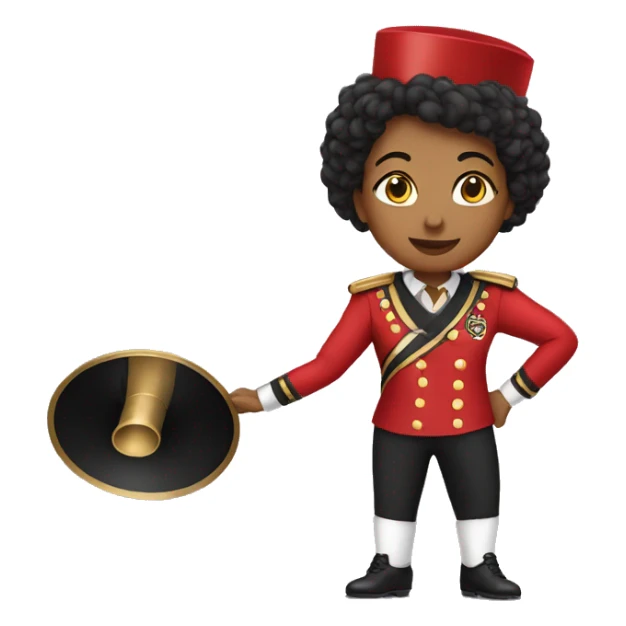 Woman wearing a marching band uniform sticker