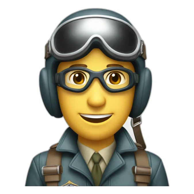 a caucasian 1940's air force pilot, with a leather helmet and goggles on his  head sticker