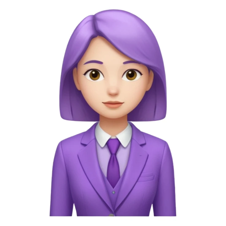lavender-purple girl's Suit, smooth rounded neckline, simple design, glossy surface, plain background. Negative: Girls, only suit. sticker