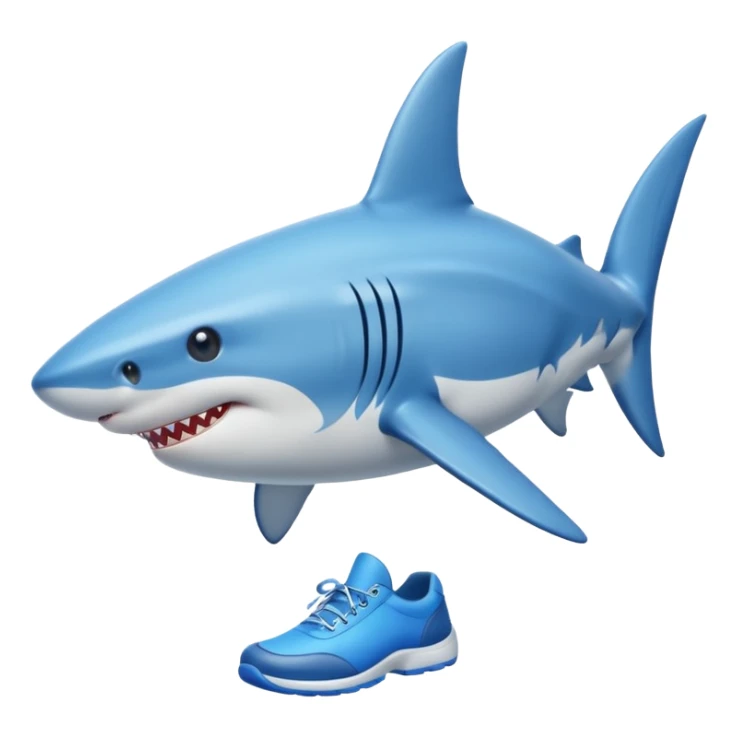 Shark with legs wearing blue shoes sticker
