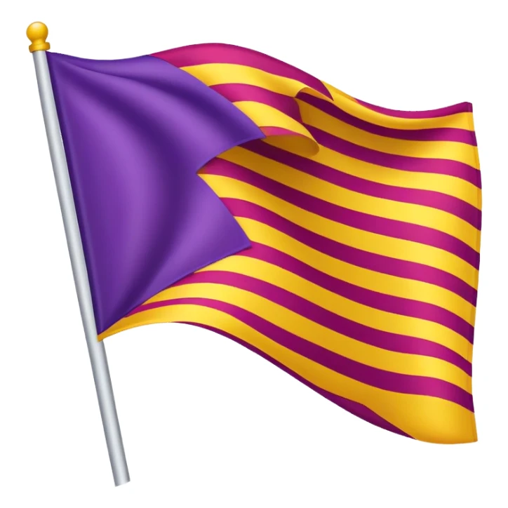 flag with three horizontal stripes: red at the top, yellow in the middle, and purple at the bottom sticker