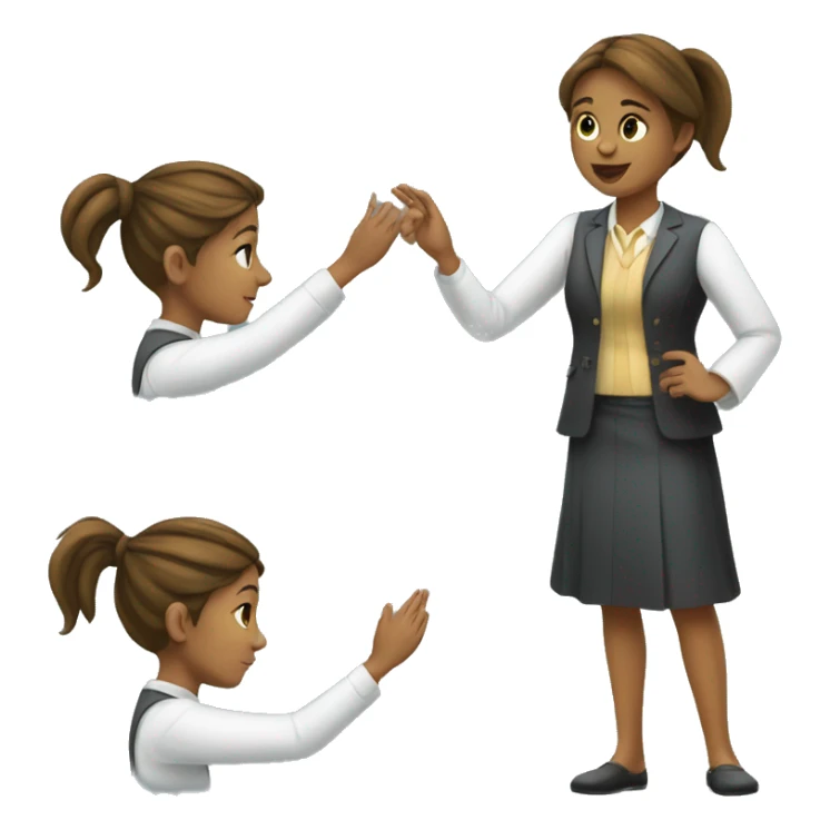 A girl attending to mun sticker