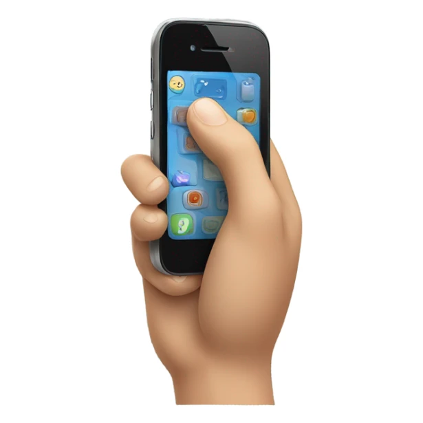 mobile phone with waving hand coming out of screen sticker