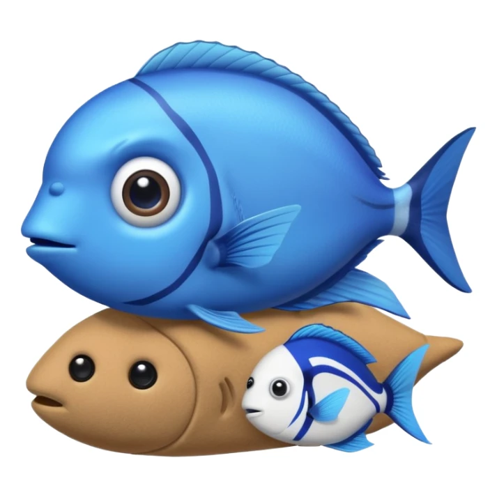 baby blue tang fish next to a teddy bear sticker