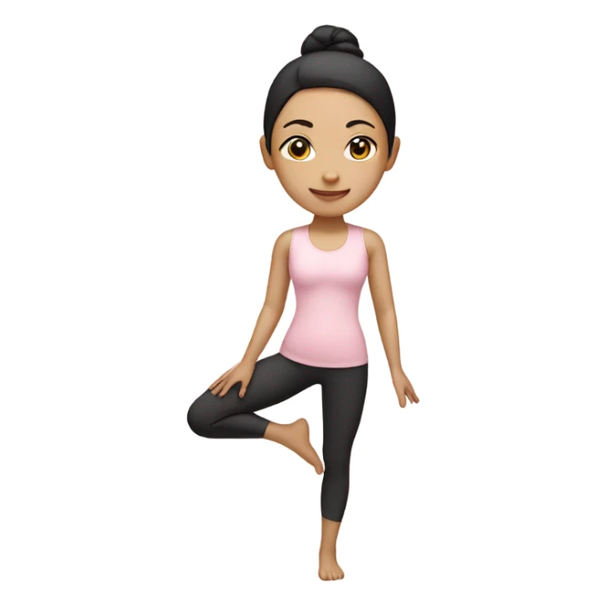 asian yoga girl light pink clothes  sticker