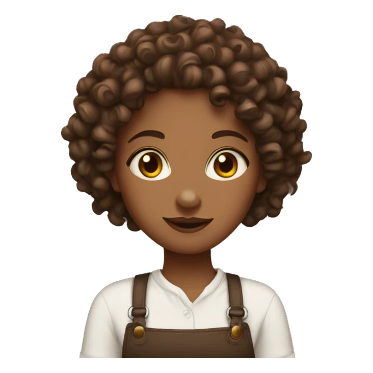 a curly girl with coffe color skin  sticker