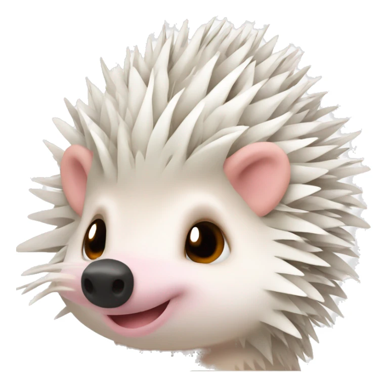 Hedgehog white creamy quills one pink ear one brown ear DIFFERENT COLORED EARS sticker