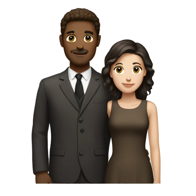 White couple with dark brown hair sticker