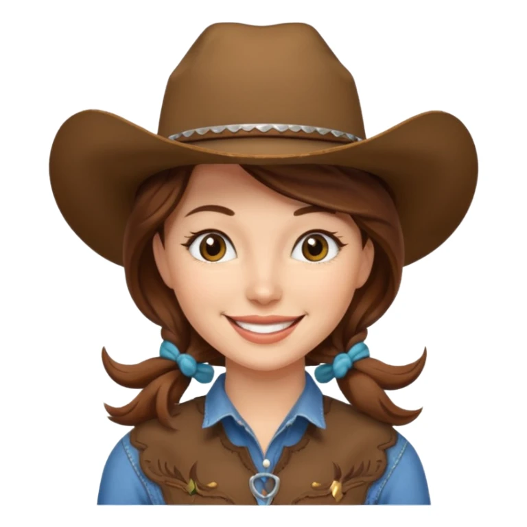 cowgirl with cowgirl hat smiling sticker