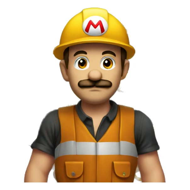 Mario miner looks like holding Bitcoin sticker