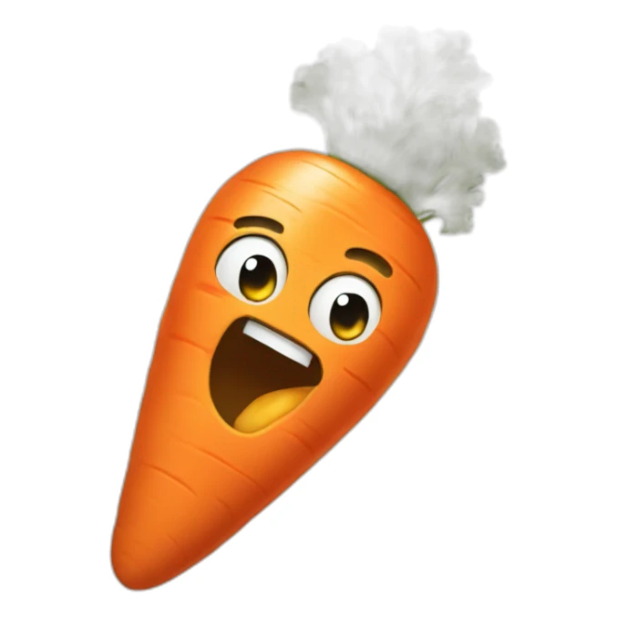 carrot-in-mouth sticker
