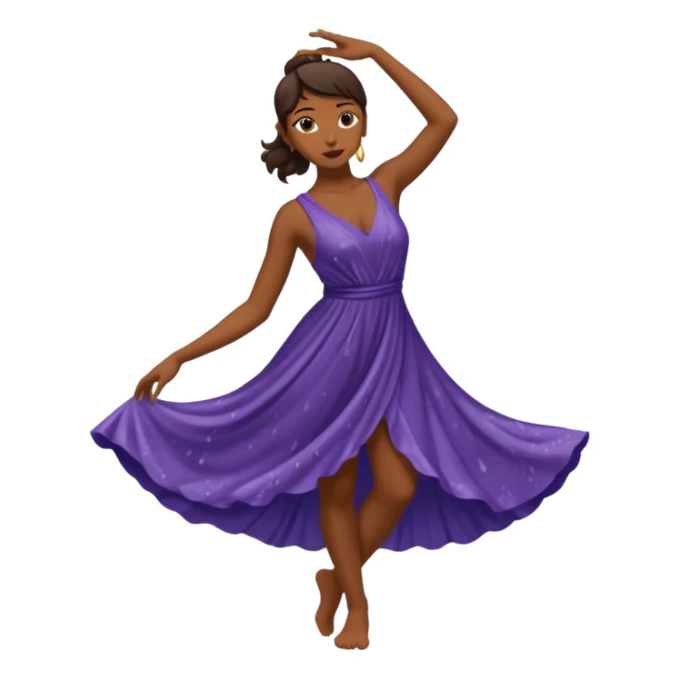 Brown silhouette female dancer in the rain sticker