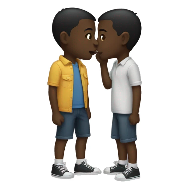 Two black boys kissing each other  sticker