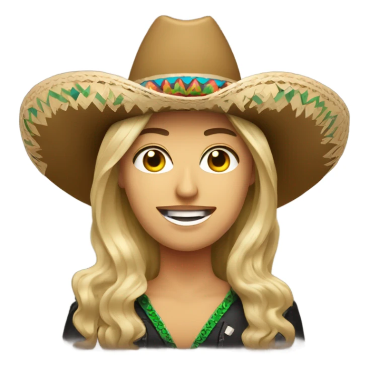 Caucasian Country singer with Mexican sombrero sticker