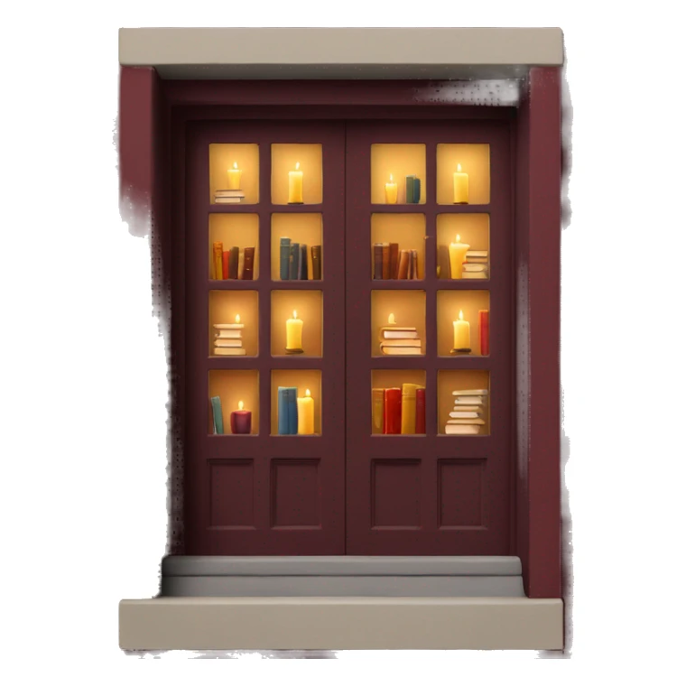 Books and candles entering for a window burgundy sticker