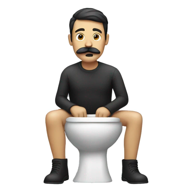 Guy with mustache in toilet sticker