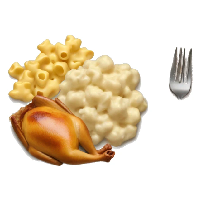 Plate of turkey, mac and cheese, stuffing, and mashed potatoes sticker