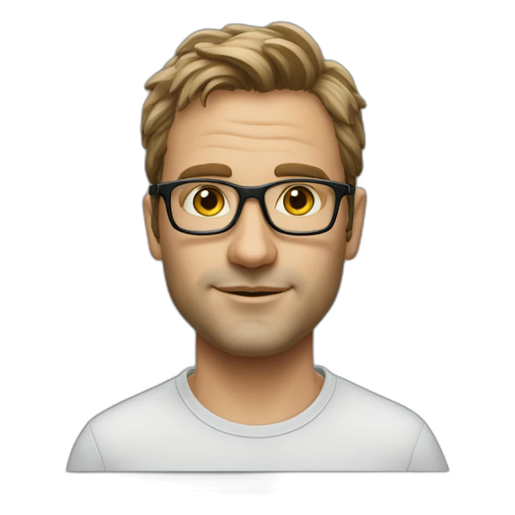 realistic fabien galthie with his iconic glasses sticker