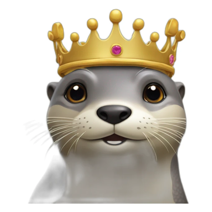 Une loutre sur une tortueun crâne avec une couronne sticker