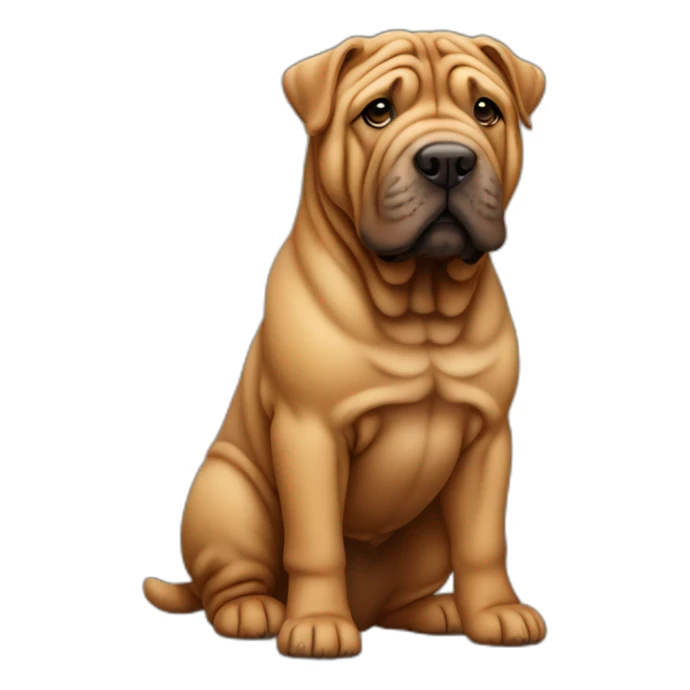 Brown Shar-pei dog, full body sticker
