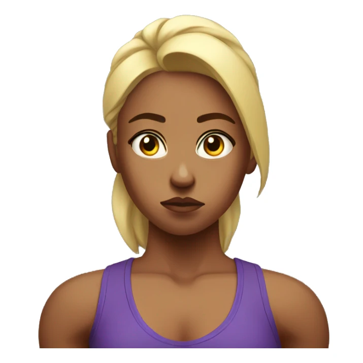 muscular gym girl sad sticker