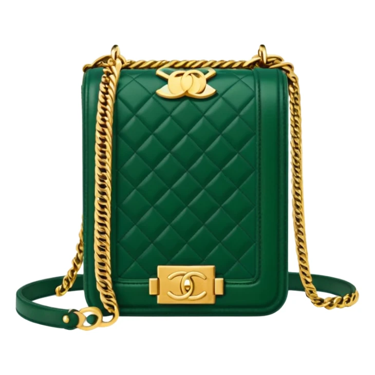 chanel le boy dark green color bag sticker
