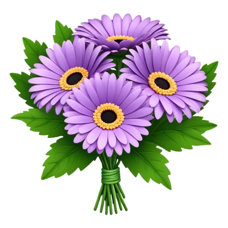 bouquet Lavender Gerbera Daisy, luxuriant, leaf, bud sticker