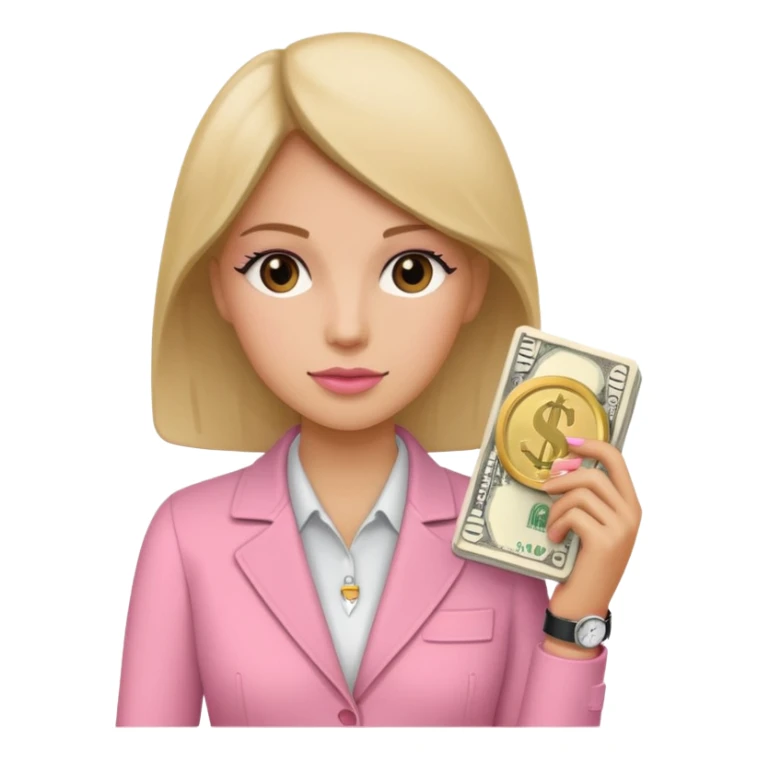 Libreta rosa, reloj femenido blanco y un dolar sticker