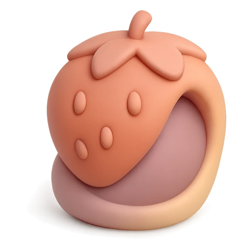 strawberry, mochi illustration style sticker