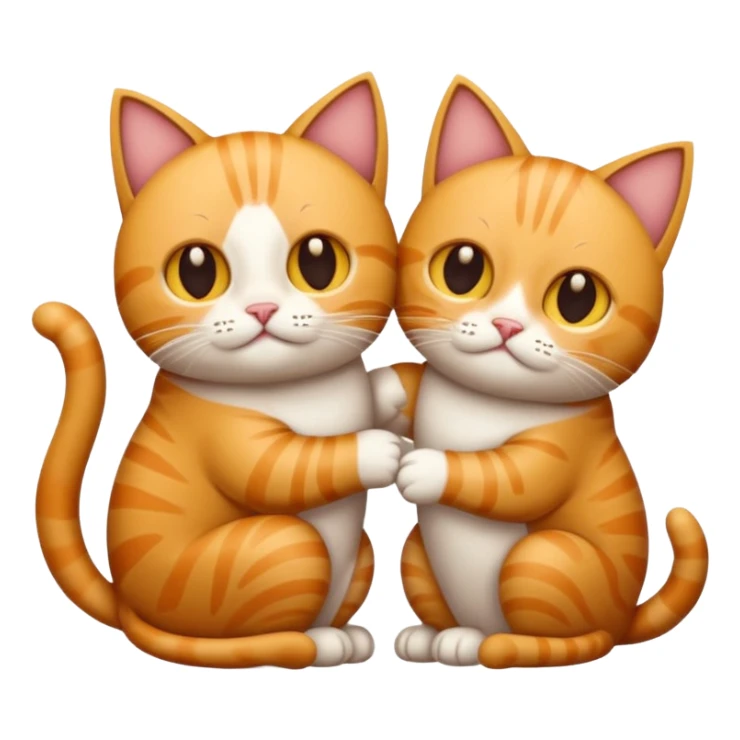 quero um emogi de dois gatos e uma criança sticker