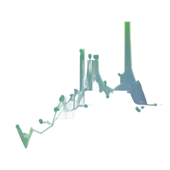 vaporware color trending up chart, up and to the right sticker