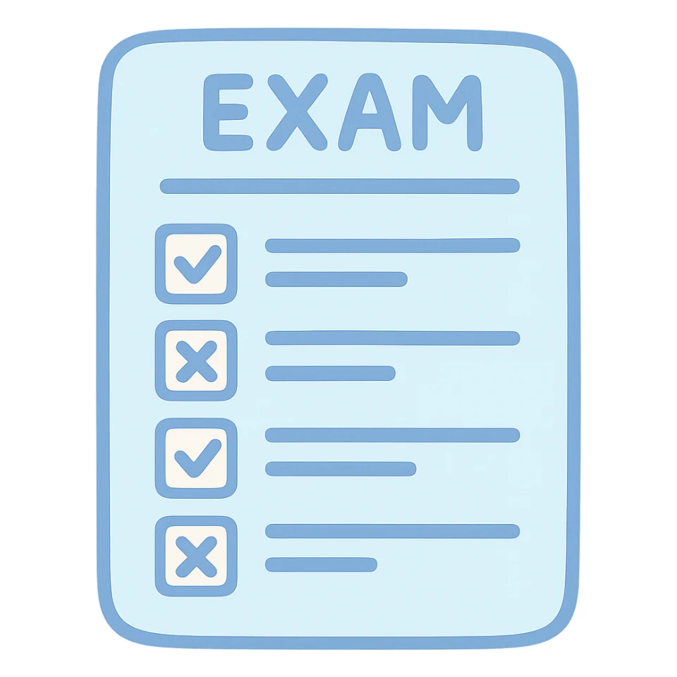 pastel toon style blue exam form sticker