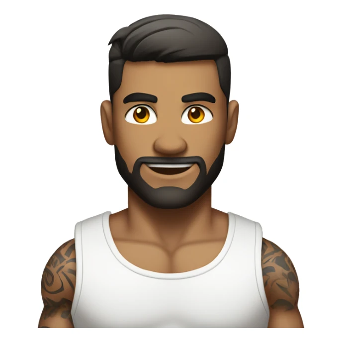 muscular male in white shirt with tattoos  sticker