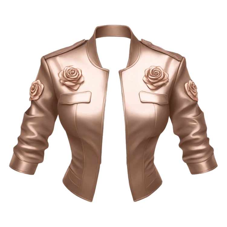 Realistic Isolated open Rose gold military style bolero jacket. sticker