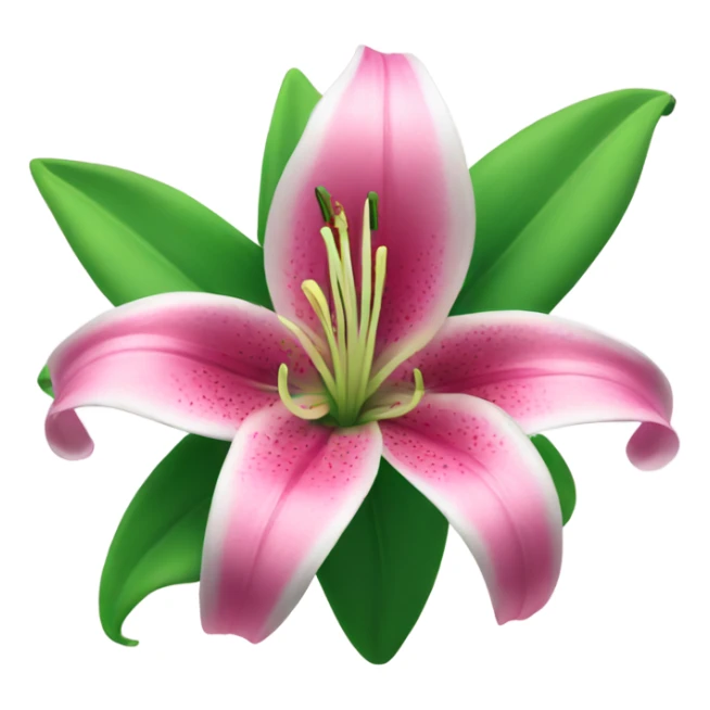 pink and green lilly flower sticker