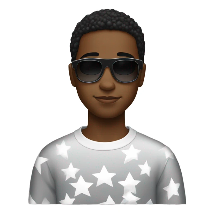 black boy with white star jumper y2k sunglasses  sticker