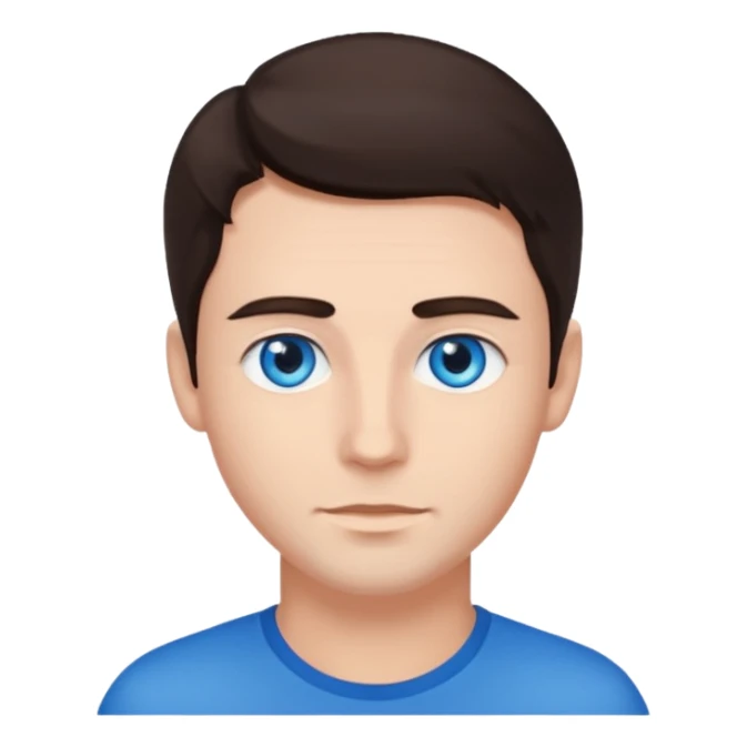 homme yeux bleu azur cheveux brun foncé sticker