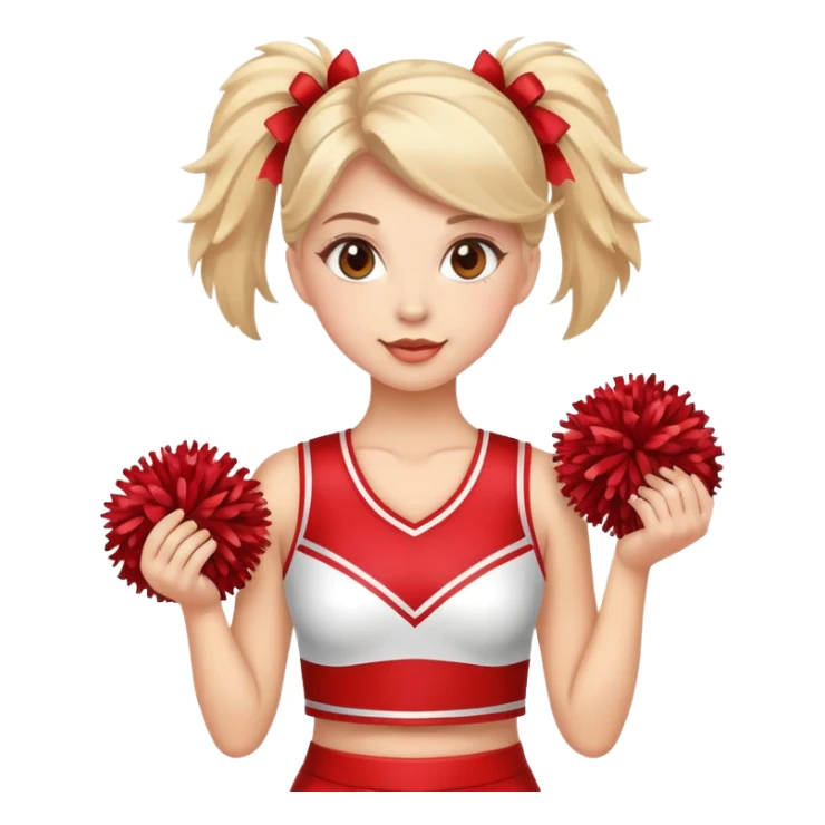 cheerleader girl holding pom-poms sticker