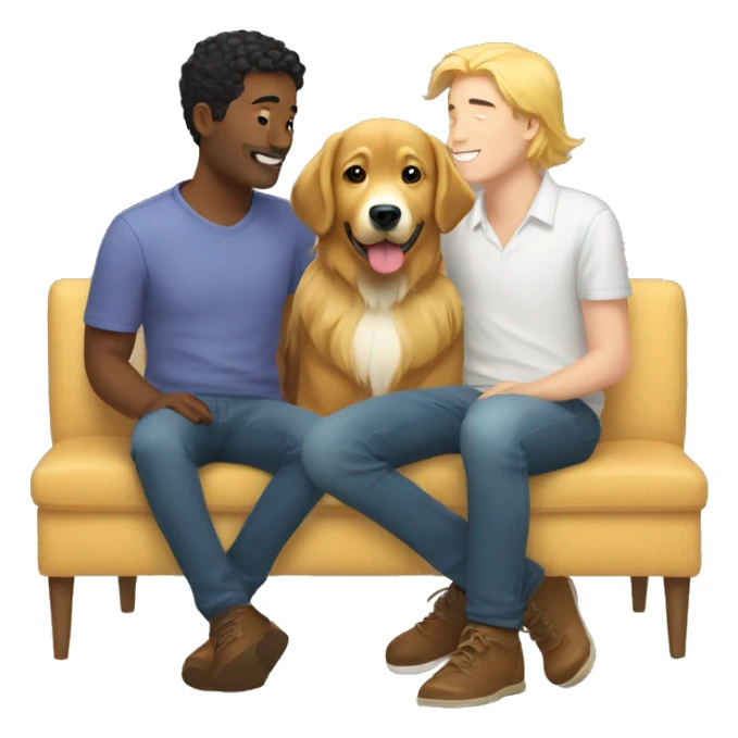 Wide gay couple with golden retriever sticker