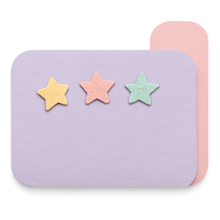 soft pastel cute tab divider with tiny stars with a pastel purple background sticker