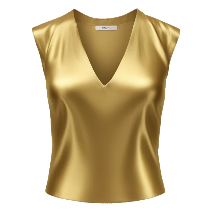 Hyper Realistic isolated gold silk crop top blouse. sticker