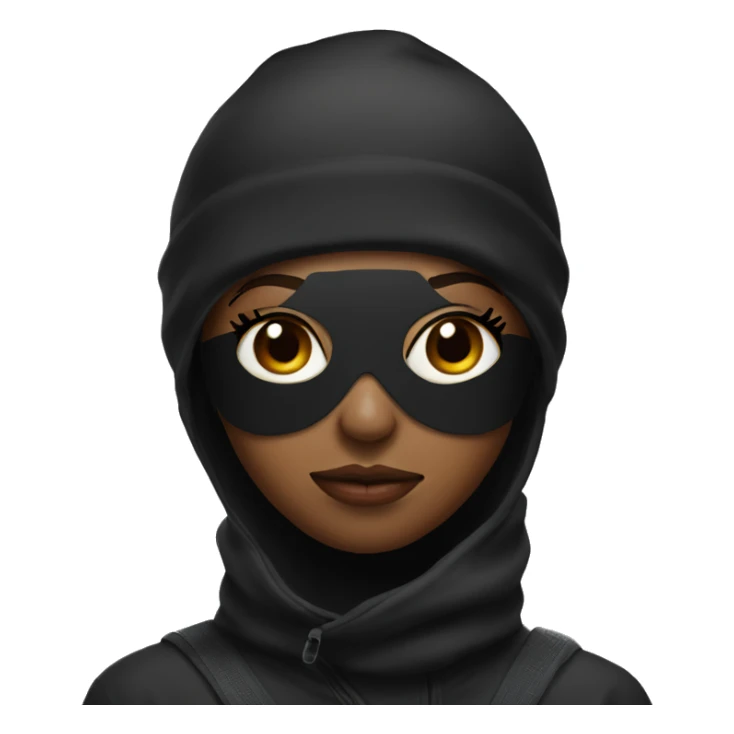 Black girl with full face ski mask  sticker