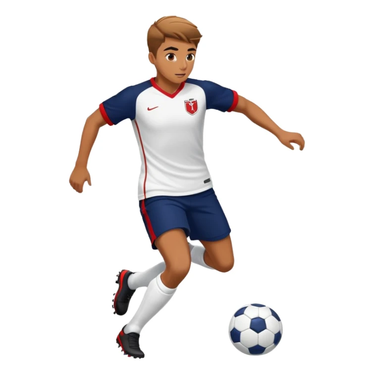 soccer player uniform have navy, white, red colors sticker