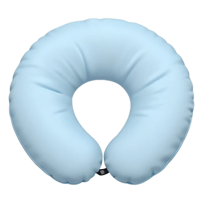 Travel neck pillow in a single light pastel blue color sticker