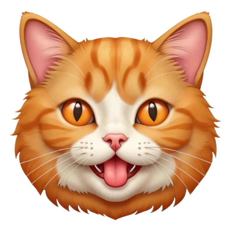 cute cross-eyed cat with tongue sticking out, silly expression sticker