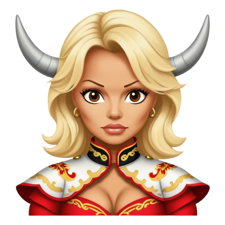 Pamela Anderson as a bull fighter sticker