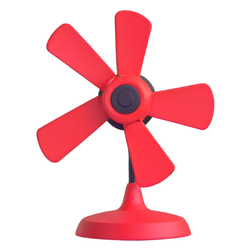 red electric fan sticker