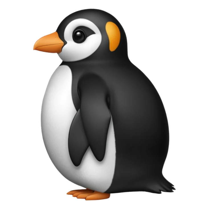 penguin side slightly side ways eyes facing forward suspiciously and funny sticker