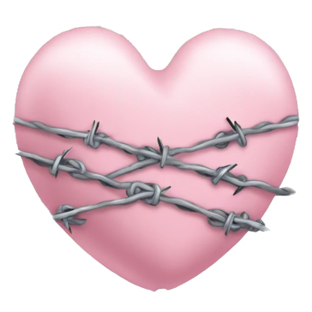 Baby pink heart with barbed wire around it sticker