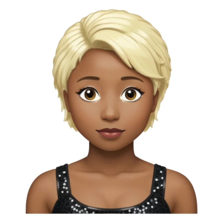 Cynthia Erivo with blonde hair, black sequin crop top sticker